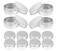BCOATH Lot de 18 Boîtes Rondes en Aluminium Argenté, Capacité 50g, Surface Lisse et Texture Confortable, pour Thé, Cosmétiques ou Bonbons