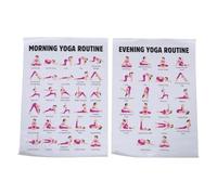 BCOATH Lot de 2 Affiches de Postures de Yoga 50 X 70 Cm - Guide des Postures pour Débutants et Studio - Support Mural D’Exercices à Domicile - Décoration Sportive pour Séance de Yoga