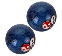 BCOATH Lot De 2 Balles De Fitness Pour Adultes Thérapie Massage Méditation Feng Shui Massage Yoga Feng Shui Petite Balle Pour Mains Émail Bleu
