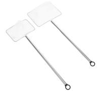 BCOATH Lot de 2 Filets à Crevettes Télescopiques Blancs Poignée Extensible 2 Sections et 3 Sections, Filets Carrés à Mailles Fines pour Aquarium Petits Poissons Betta, Nettoyage