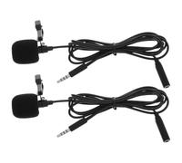 BCOATH Lot de 2 Microphones Cravate Noirs Légers Bruit, Mini Micro pour Enregistrement Vocal et Interviews, Compatibles Téléphones Portables, Matériaux Plastiques et Métalliques