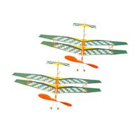 BCOATH Lot De 2 Set De Modèles De Planeurs en Bois pour Garçon Et Filles, DIY Avion à Propulsion par Élastique, Couleur Aléatoire, Jouet Éducatif pour Développement Créatif Et Jeu en Plein Air