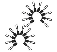 BCOATH Lot de 20 Extensions de Fermeture Éclair en Nylon Noir Surface Antidérapante, Réparation pour Tirettes de Remplacement Universelles