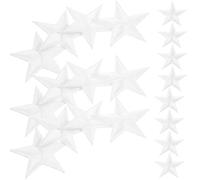 BCOATH Lot de 20 Patchs Thermocollants Étoiles Blancs en Polyester, Décorations pour Chaussures et Accessoires Cheveux, pour Activités DIY la Maison