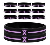 BCOATH Lot de 30 Bracelets en Silicone Noir Sensibilisation au Cancer du Sein Soutien Caritatif Taille Standard Confort Solide pour Collectes de Fonds et Événements de Prévention