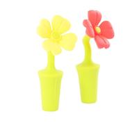 BCOATH Lot de 4 bouchons de vin en silicone réutilisables en forme de fleur, accessoires flexibles pour bouteilles, parfaits pour bar et événement