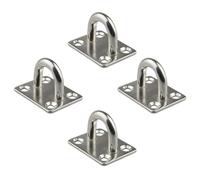 BCOATH Lot de 4 Crochets de Plafond en Acier Inoxydable Plaques à Œillet Carrées, Supports de U pour Hamac Domestique, Vacances Suspendre Sécurisée