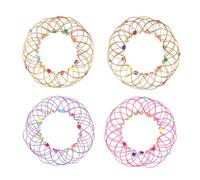 BCOATH Lot de 4 Paniers de Fleurs Mandala en Fil de Fer Flexible Anti-Stress Multifonction Sphérique Compact 36 Formes Variables Couleur Aléatoire Accessoire Couleur Aléatoire