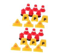 BCOATH Lot de 40 Mini Cônes De Signalisation pour Décoration De Gâteaux Jouets Panneaux De Signalisation Mini Motos Figurines De Diorama Cônes De