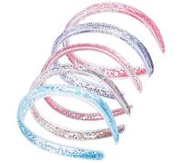 BCOATH Lot de 5 Bandeaux Larges pour Femmes Sequins Sables Mouvants, Accessoires de Cheveux Élégants en PC et Pvc, Bords Lisses, Faciles à Fixer, pour Fêtes et Voyages