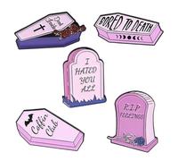 BCOATH Lot de 5 Broches Gothiques en Alliage Forme Tombeau Rose pour Femmes, Accessoires de Mode Élégants pour Fêtes à Thème et Prix de Jeux Plusieurs styles