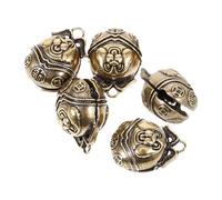 BCOATH Lot de 5 Clochettes en Laiton Vintage pour Colliers de Chien et Chat, Pendentifs Rétro Style Chinois, Décorations Artisanales pour Accessoires de Bricolage, à Suspendre Facile