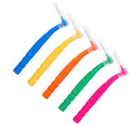 BCOATH Lot de 50 Brossettes Interdentaires L-shaped, Couleurs Assorties Jaune, Rose, Vert, Orange, Bleu, Tête de Brosse Douce et Résistante, Outils de Nettoyage pour Dents et Gencives,