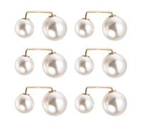BCOATH Lot de 6 Broches en Fausses Perles Blanches 2 à Angle Droit, Épingles de Sûreté pour Femmes, Accessoires Vestimentaires pour Cols, Jupes et Pulls, Décorations Élégantes
