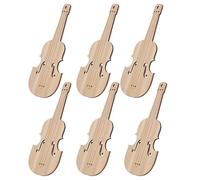 BCOATH Lot de 6 Marque-Pages Vierges en Bambou Brut Format Petit Violon Supports DIY Personnalisables pour Lecture Décoration et Ornements Suspendus Adaptés aux Étudiants et Amateurs
