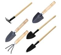 BCOATH Lot de 6 Sets de Outils Outils de Jardinage à Main en Métal Pelles et Râteaux pour Planter Ameublir et Désherber Petite Pelle Fine Manche Épais Kit Pratique pour Jardin