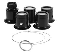 BCOATH Loupe de Réparation de Montre 5pcs Grossissements 3x5x10x15x en Fil de Verre Plastique Léger et Portable pour Inspection de Bijoux et Réparation de Montres