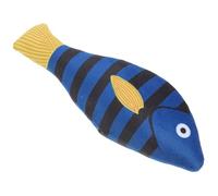 BCOATH Mâcher pour Chat en Peluche Poisson Bleu Tigre, à l'herbe à Chat Naturelle, de Dentition Amusant pour Chatons D'intérieur, Fourniture pour Animaux de Compagnie