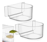 BCOATH Mangeoire pour Oiseaux Petits et Perroquets en Plastique Épais, Bol Semi-Circulaire Solide pour Cage, Entretien Facile et Utilisation Polyvalente