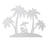 BCOATH Matrice de Découpe Métal Cocotier Argenté pour Scrapbooking Photo et Création de Cartes, Robuste et Résistante, Moule à Découper Plage Solide et Fiable