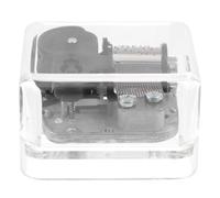 BCOATH Mécanisme Argenté Boîte Transparent à de Acrylique Musique en Remontage Manuel Carré, Accessoire Fonction pour ou Verre Plastique