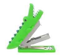 BCOATH Mini Agrafeuse de Poche Crocodile en Silicone et Métal Vert, Compacte et Fiable pour Travaux Scolaires et Reliure de Documents Importants