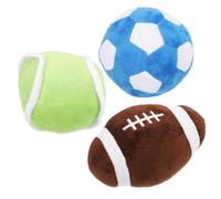 BCOATH Mini Ballon de Football en Peluche pour Chiens et Chats, Dentaire Multifonction, Lot de 3 Balles Souples, Activité pour Chiots et Chats en Intérieur