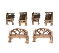 BCOATH Mini Banc en Résine Marron pour Décoration Micro Paysage et Bonsaï, Ornement Artisanal Design Classique, Finition Réaliste et Fabrication Soignée