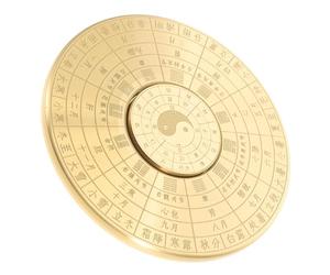 BCOATH Mini Boussole en Cuivre Massif avec Symbole Taiji Bagua, Rotatif Doigts, Boussole Traditionnelle Chinoise Compacte et Portable, Accessoire Mystique pour Motricité Fine