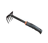 BCOATH Mini Râteau de Jardin à Main Acier Dents Outil de Culture Ergonomique avec Manche Court pour Aérer et Désherber Sols Durs Espaces Restreints