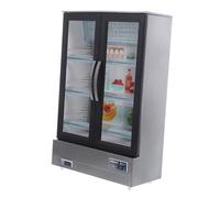 BCOATH Miniature Dollhouse Refrigerator Double Door Mini Fridge Toy for Educational Kitchen Accessories Role Play Compact and Realistic