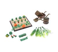 BCOATH Miniature Farm Model Kit with Garden Cart and Hay Mini Vegetable Field Scene for Dollhouse and Outdoor Micro Landscape Decorations Educational Miniature Gardening Accessories
