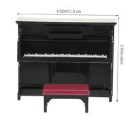 BCOATH Miniature Piano Model for Dollhouse Decoration Mini Plastic Upright Piano with Bench and Sheet Music Set for Dollhouse Home Decor and DIY Micro Scene Craft