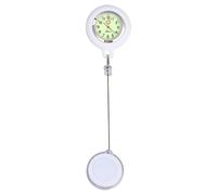 BCOATH Montre de Poche à Enrouleur pour Élève Clip Blanc en Alliage et Silicone, Design Visage Souriant, Montre Infirmière Chic et Précise à Suspendre