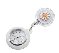 BCOATH Montre Infirmière à Clip Extensible en Alliage Blanc Cadran Clair et Date Réglable, pour Surveillance Médicale Pendant la Semaine des Infirmières