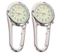 BCOATH Montre Mousqueton Lot de 2 Pièces à Fluorescent en Acier Inoxydable, Clip Facile Argentées pour Paquet à Dos, pour l'escalade