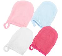 BCOATH Moufles de Nettoyage Visage Pratiques et Confortables en Réutilisables 4 Pièces Trou Suspendre Couleur Aléatoire Soin Facial Quotidien