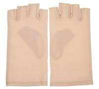 BCOATH Moufles sans Doigts pour Manucure en Gel UV Beige en Spandex, Protection Mains Anti-uv, Réutilisables et Légers, pour Nail Art et Conduite