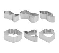 BCOATH Moule à Biscuits Formes Mallette Barbe Cravate Nœud Papillon Chapeau 6 Pièces en Acier Inoxydable Bords Tranchants Robustes pour Pâte à Cookies et Tortillas pour Pâtisserie