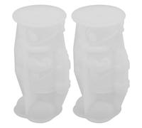 BCOATH Moules en Silicone pour Bougies de Noël 2pcs, Moules Créatifs en Silicone Blanc Solide pour Décoration Aromathérapie et Coulée de Cire Forme Casse-noisette Réaliste