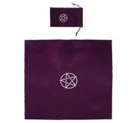 BCOATH Nappe de Divination Tarot Pentagramme en Velours Violet 60X60 CM Pochette à Cordon 11,5X18 CM pour Cartes de Tarot et Oracles