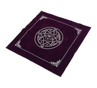 BCOATH Nappe de Jeu de Tarot Octogramme Violette 50x50 Cm en Velours Dos Antidérapant, Nappe de Bureau pour Divination Astrologique, Accessoire Pratique pour Jeux de Tarot et Rituels