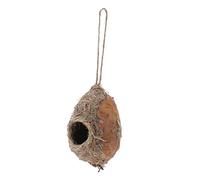 BCOATH Nichoir Suspendu en Herbe Tressée Naturelle, Nid D'oiseau Extérieur de Style Pastoral, Décoration Jardin Solide, Lieu de Repos pour Petits Oiseaux, Protection Pluie et Vent,