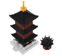 BCOATH Ornements Décoratifs pour Aquarium en Plastique, Lot de 2 Sculptures Miniatures de Pagodes Anciennes, Design Élégant et Résistant pour Décor de Paysage Aquatique