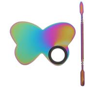 BCOATH Palette de Maquillage Robuste en Acier Inoxydable Spatule et Mélange de Couleurs, 1 Set pour Nail Art pour Affichage D'œuvres de Manucure