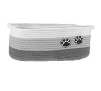 BCOATH Panier de Rangement Tressé Corde de Coton avec Oreilles de Chat Organisateur de Bureau Polyvalent pour Jouets et Objets Divers Accessoire Maison Pratique et Décoratif