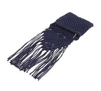 BCOATH Paquet Bandoulière en Crochet Coton Franges Noir, Style Bohème, Grosse Capacité, Fermeture Éclair Lisse, Plage Femmes et Filles