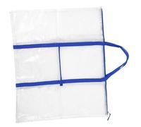 BCOATH Paquet de Rangement Transparent Bleu pour Affiches avec Poignées | Plastique, Fermeture Éclair Fluide et Design Simple, Dossier Œuvres D'art, Rentrée Scolaire