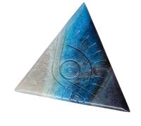 BCOATH Pendentif Triangle Œil Maléfique en Pierre de Cristal Bleu, Décoration Délicate pour Intérieur et Accessoire Amulette pour Fêtes et Photos