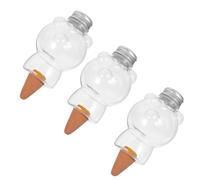 BCOATH Pics D'arrosage Automatique Arroseur Décoratif et Robuste pour Plantes Lot de 3 en Céramique et Plastique, Capacité 400ml pour Arrosage Familial et Jardin